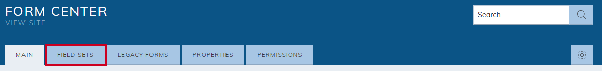 field sets tab