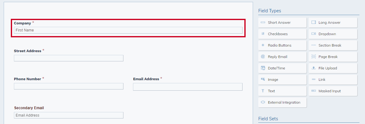 select a field