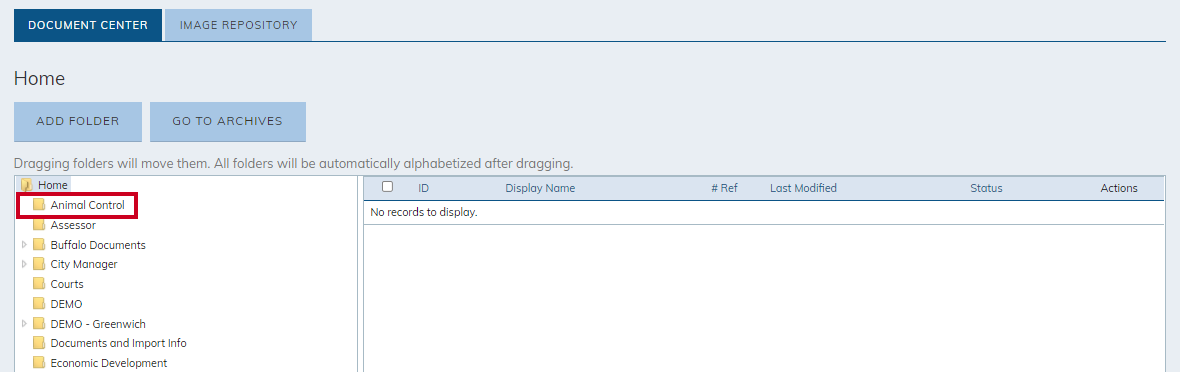 select the folder
