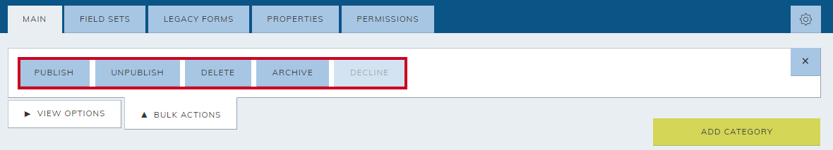 bulk action options