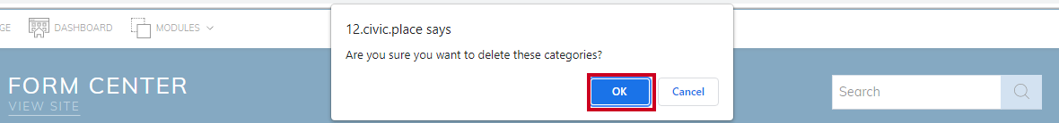 delete categories