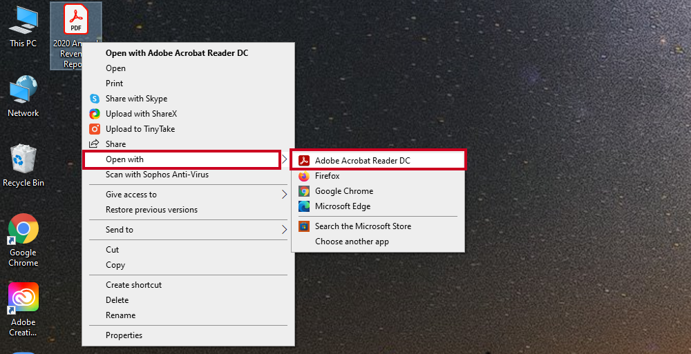 open with adobe acrobat reader