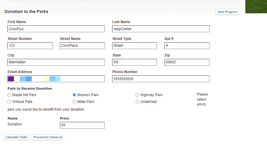 form fields