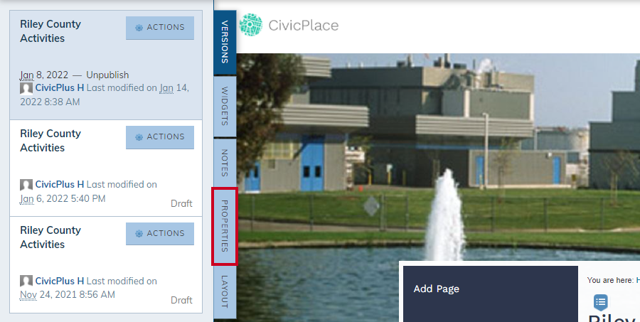 properties tab