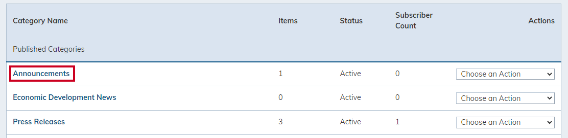 select a category