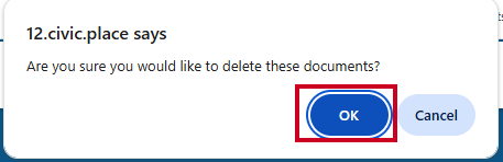 confirm deletion