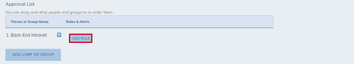 add rule button