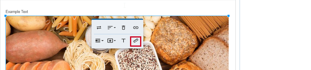 Image Options toolbar, Change Size button.