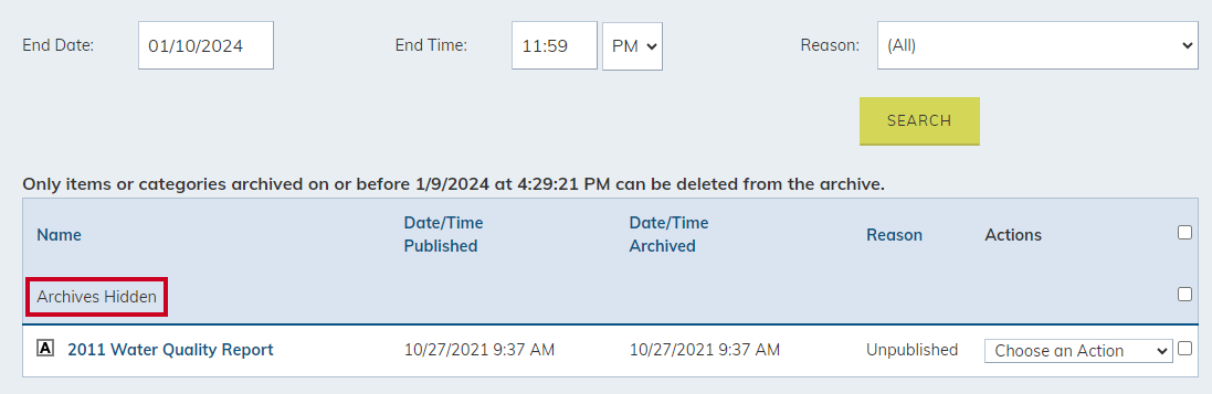 archives hidden