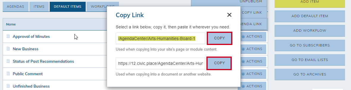 select a copy