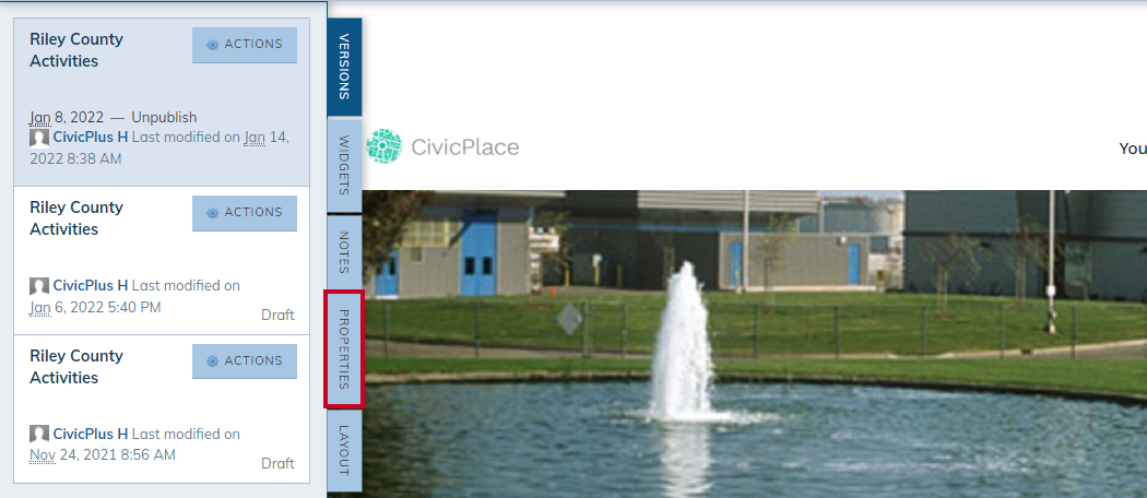 properties tab