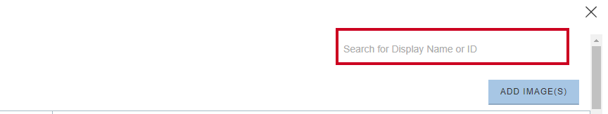 Search box in top right corner of images screen.
