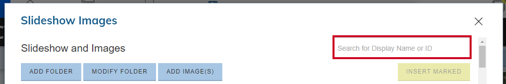 search for display name or ID.
