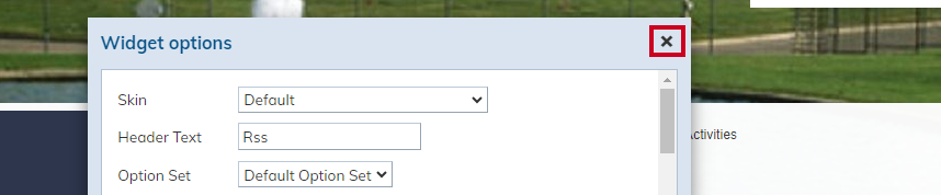 x to close and save options.