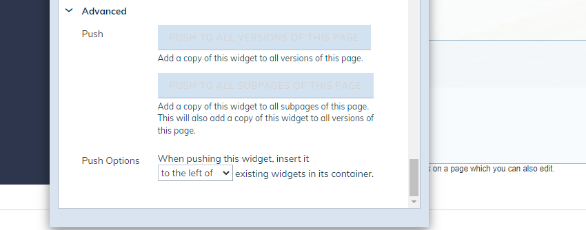 advanced widget options
