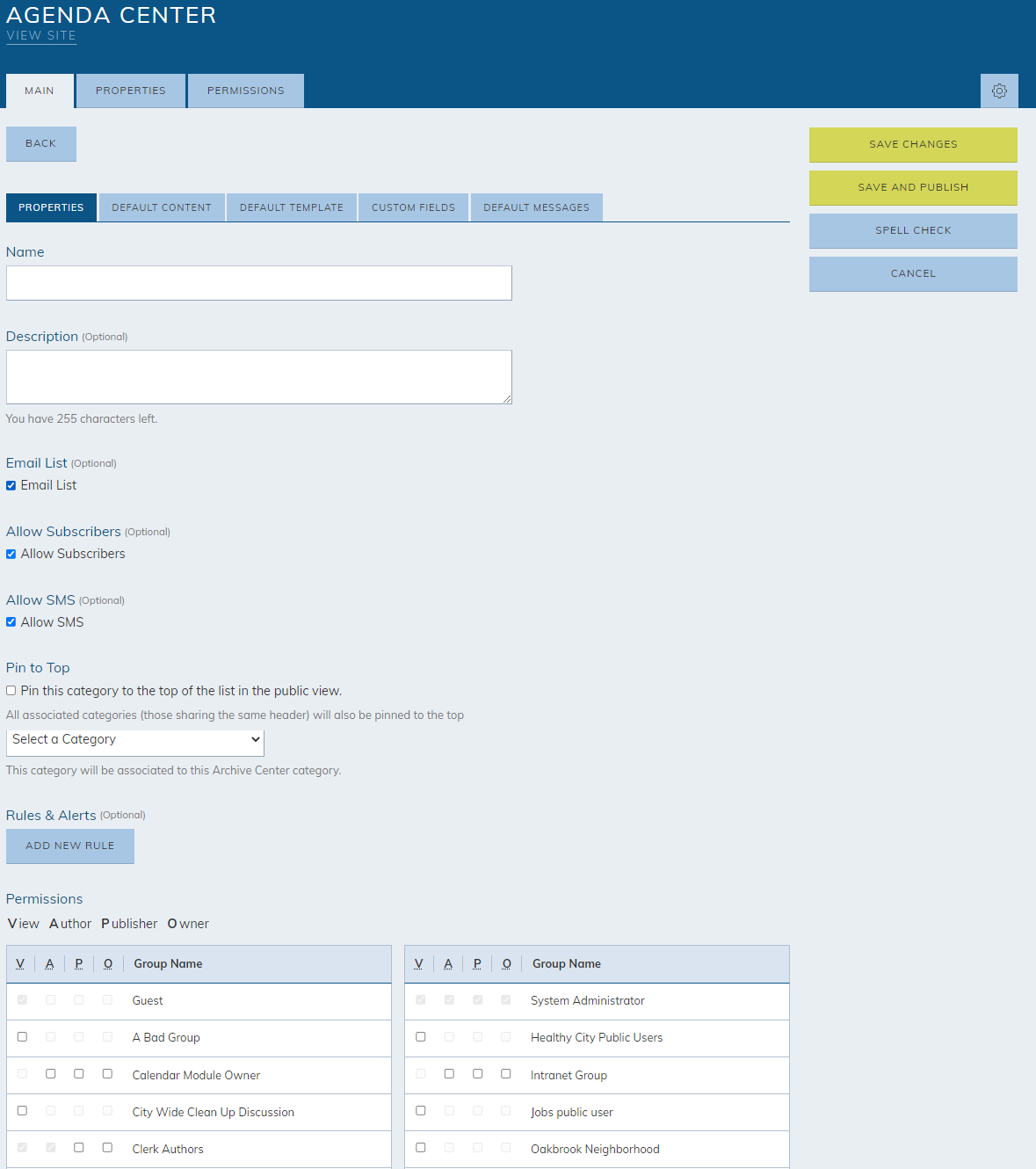 properties fields