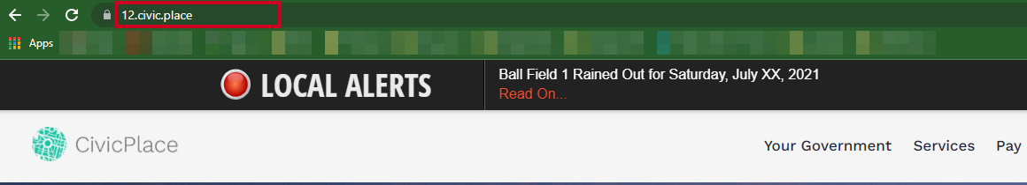 A Google Chrome address bar with the URL highlighted.