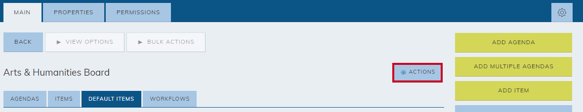 category actions button