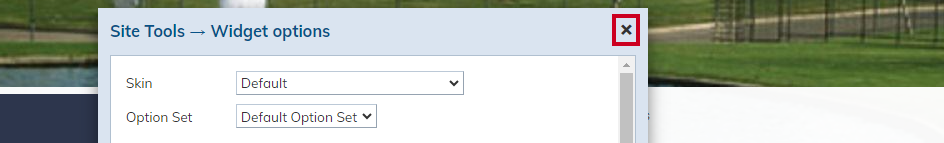 x to close and save options.