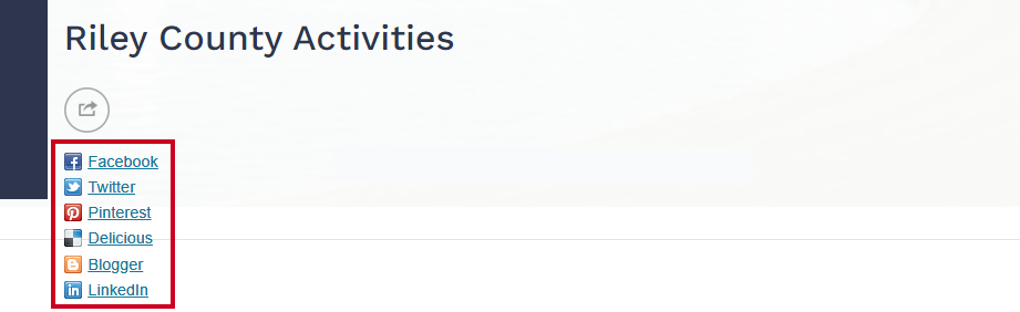 social media share options.