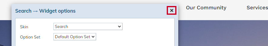 x to close and save options