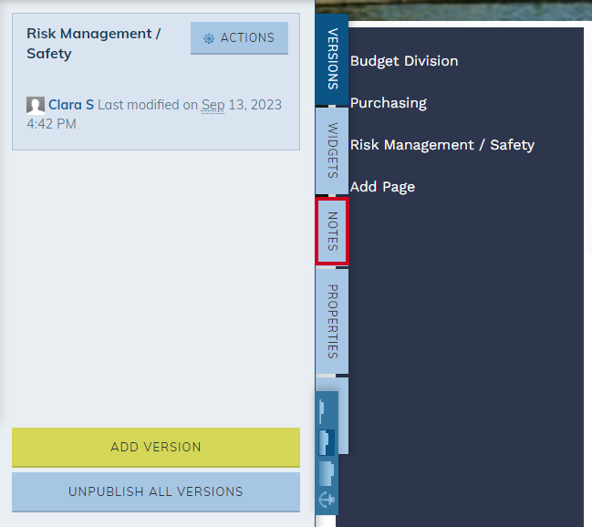 Notes tab.