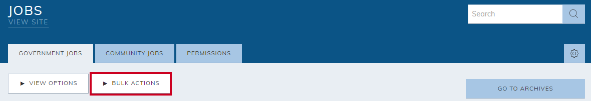 jobs module, bulk actions button