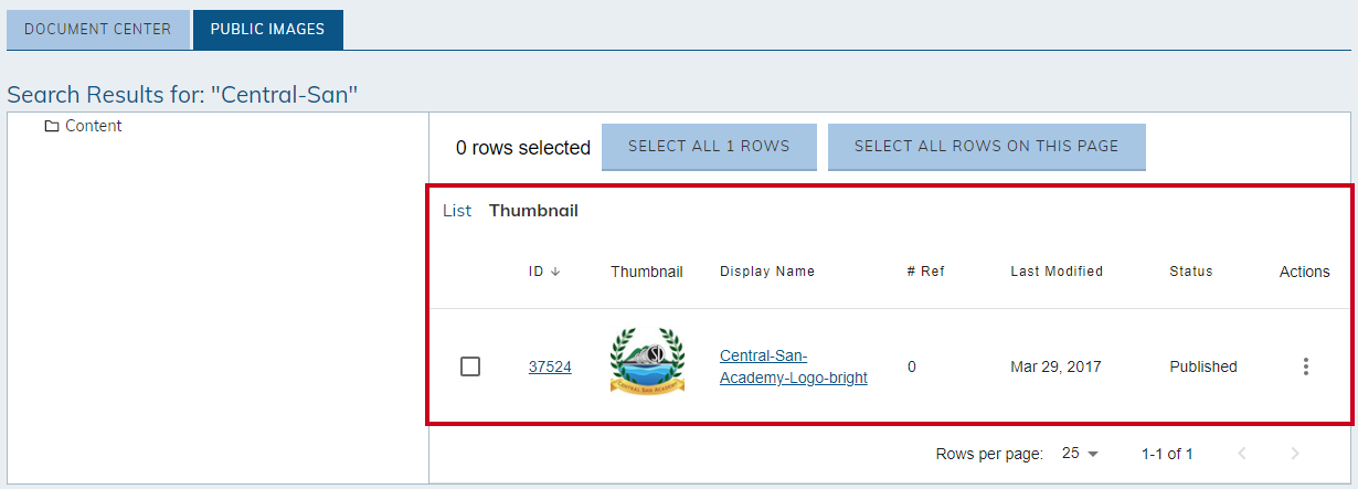 View the Search Results