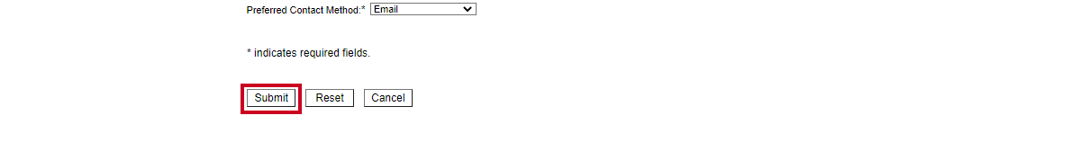 request information, submit button