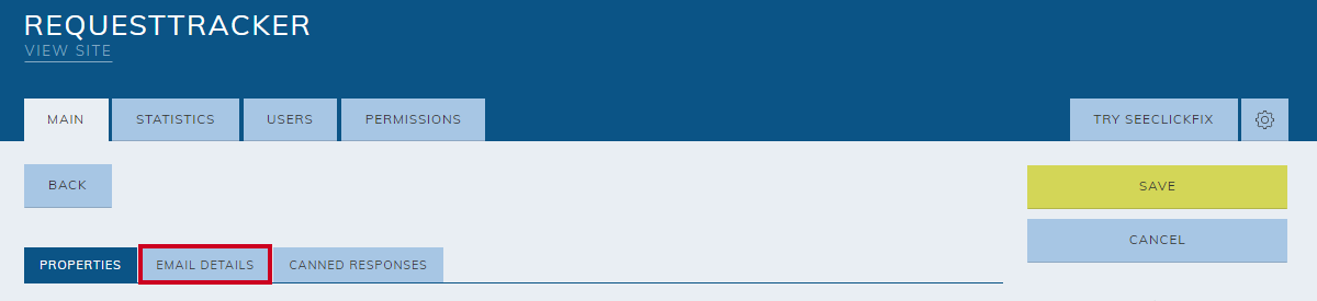 email details tab