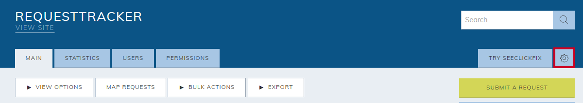 The RequestTracker's edit gear icon.