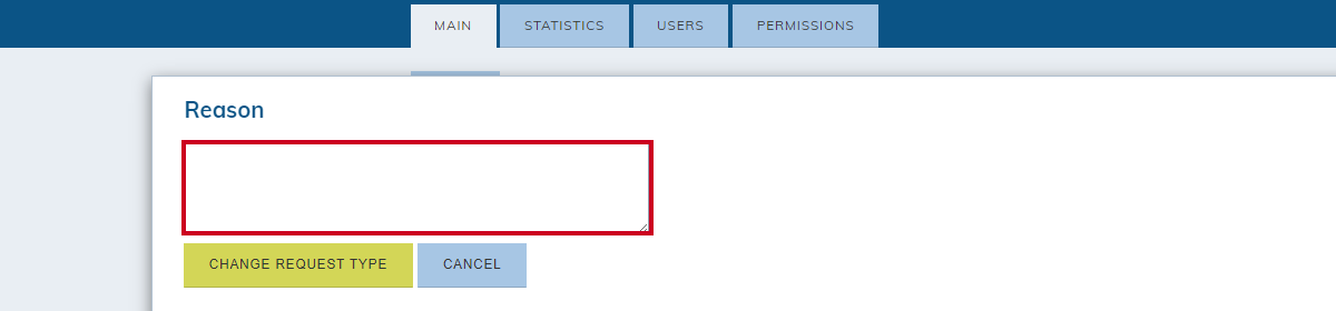 reason text box