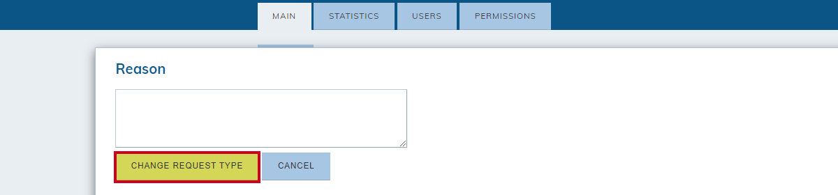 change request type button