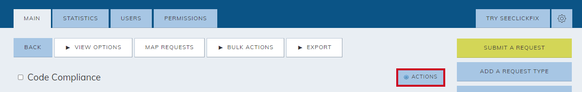 category actions button