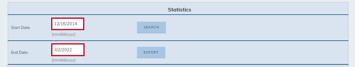 select a start and end date