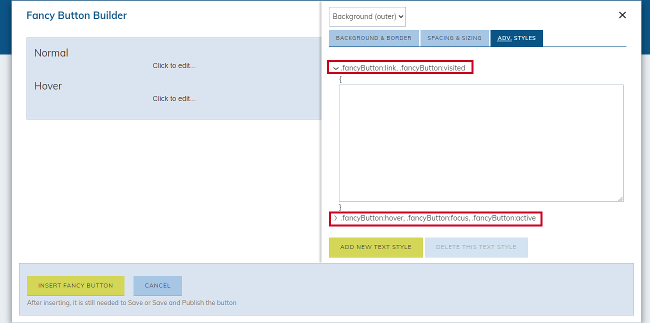 advanced styles HTML code