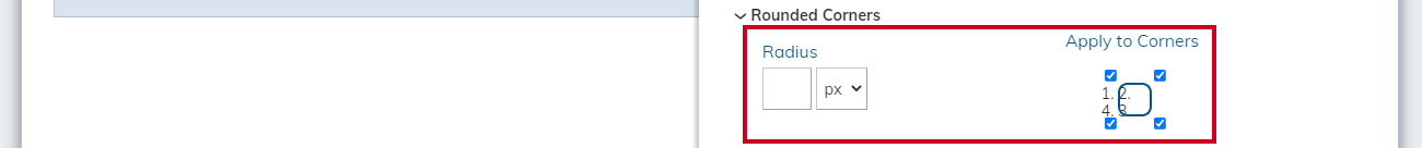 rounded corners options