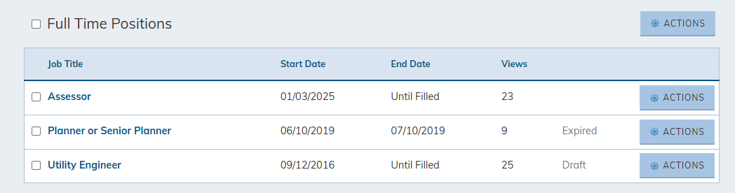 View list of jobs.