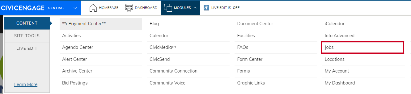 navigate to jobs