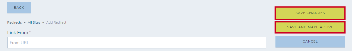 Save changes or save and make active buttons.