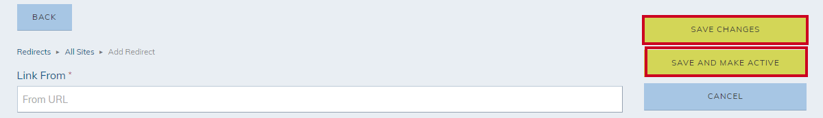 save changes or save and make active buttons