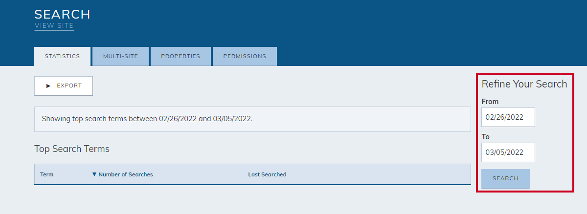 Refine your search options.
