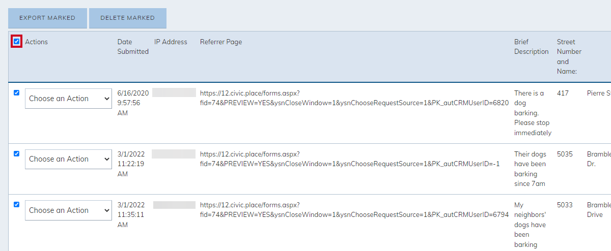 select all checkbox