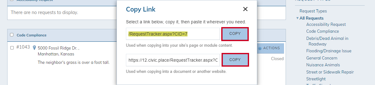 copy buttons