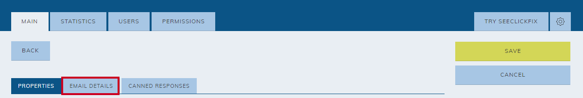 email details tab