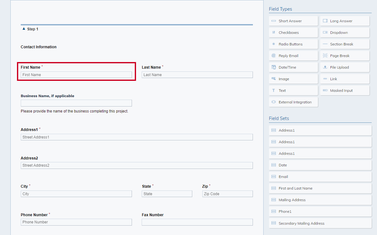 select a field to edit