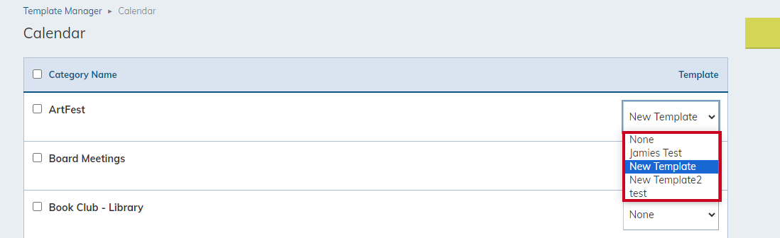 select a category template