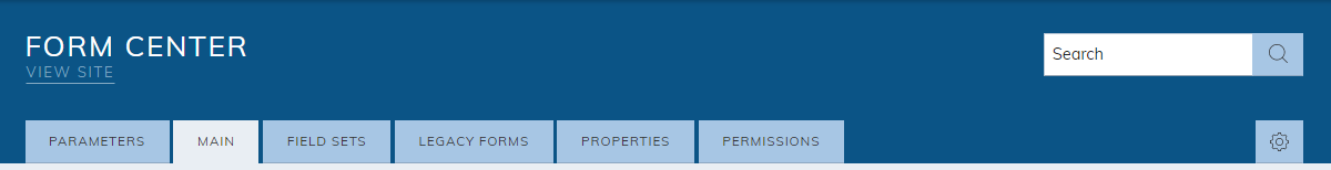 form center admin tabs