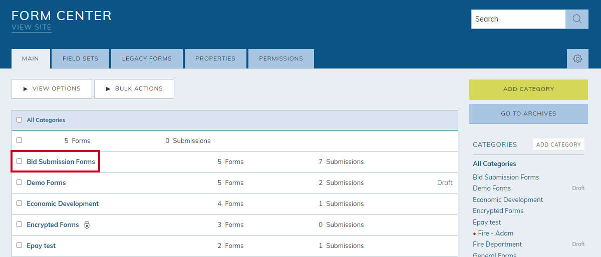 select a category