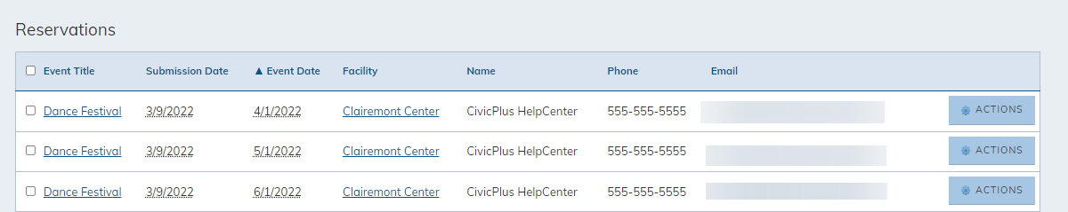 View reservations.